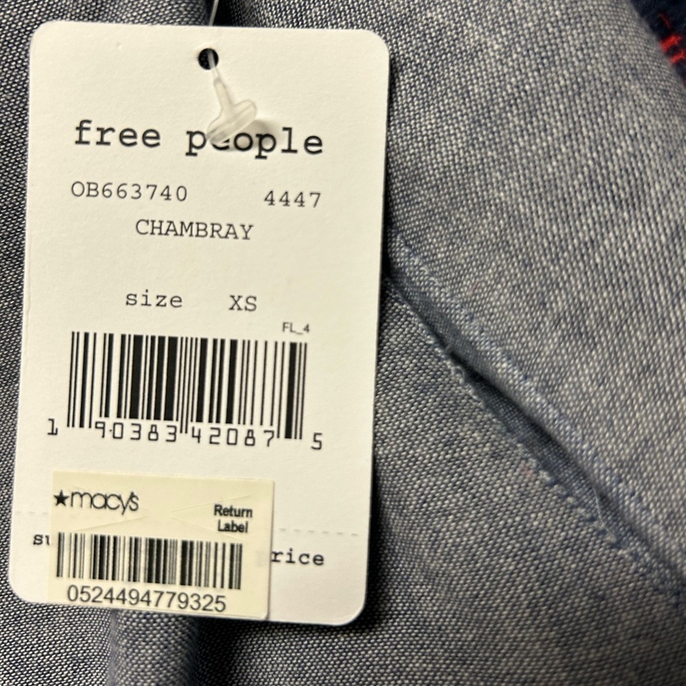 Free People Chambray TunicTop XS Gray Oversized Boho Coastal Pockets
Women’s New - Picture 12 of 14